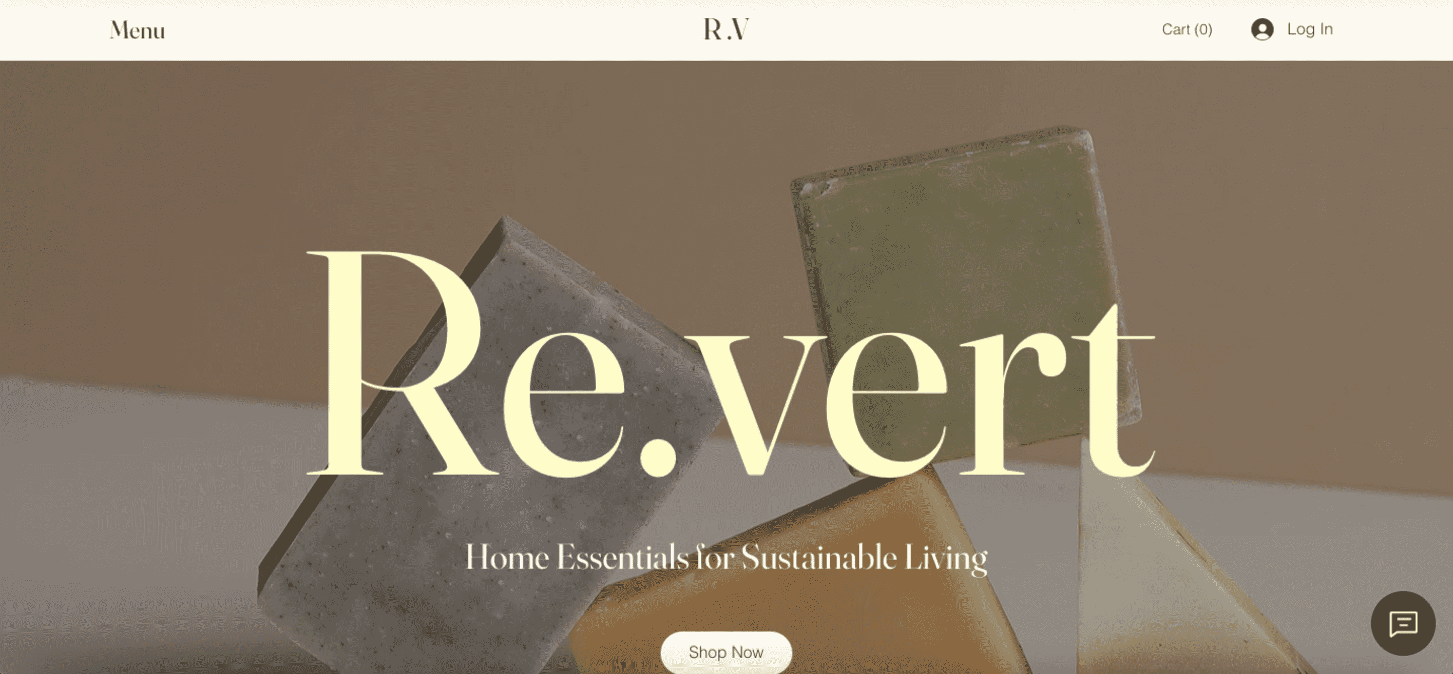 Customizable website template for a home essentials brand