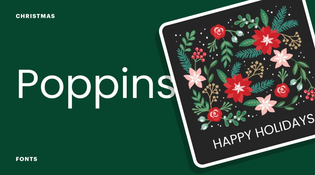 Sans-serif Poppins Christmas font