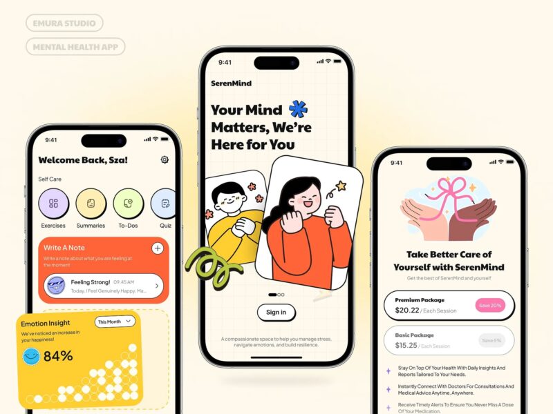 Cute-alism web design trend 2026 mental health app design